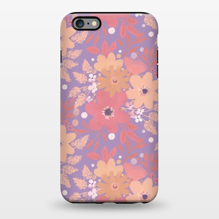 iPhone 6/6s plus StrongFit Watercolor dotted wildflowers - pink purple by Oana 
