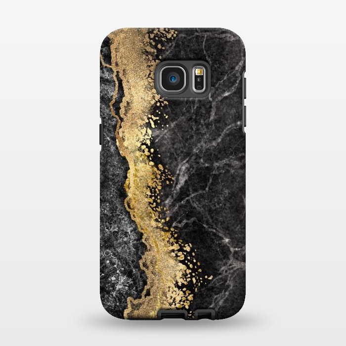 Galaxy S7 EDGE StrongFit Abstract background creative marble texture and gold leaf by ArtsCase