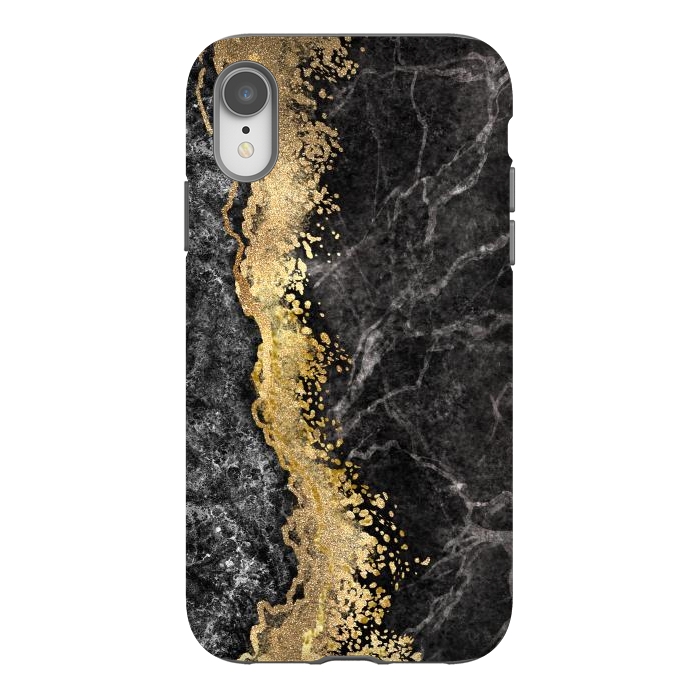 iPhone Xr StrongFit Abstract background creative marble texture and gold leaf by ArtsCase