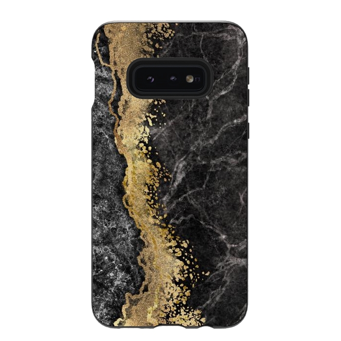 Galaxy S10e StrongFit Abstract background creative marble texture and gold leaf by ArtsCase