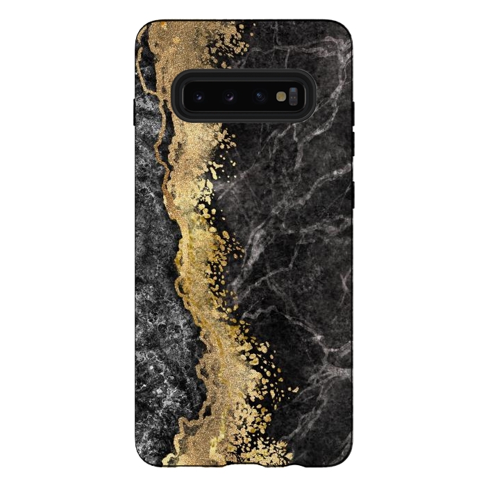 Galaxy S10 plus StrongFit Abstract background creative marble texture and gold leaf by ArtsCase