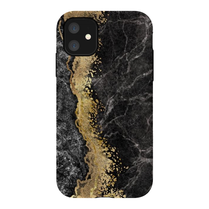 iPhone 11 StrongFit Abstract background creative marble texture and gold leaf by ArtsCase