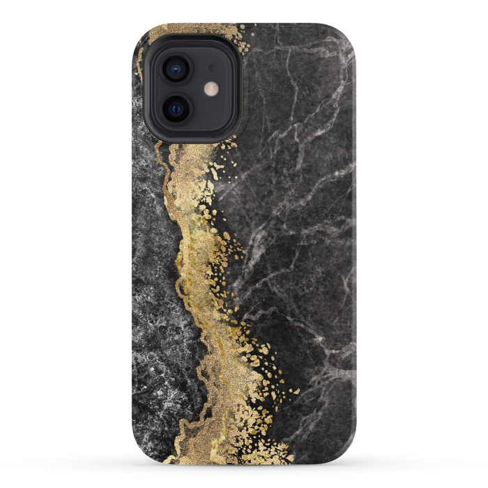 iPhone 12 mini StrongFit Abstract background creative marble texture and gold leaf by ArtsCase