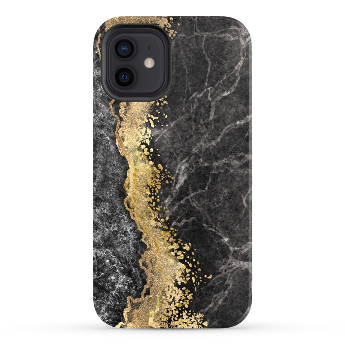 iPhone 12 StrongFit Abstract background creative marble texture and gold leaf por ArtsCase