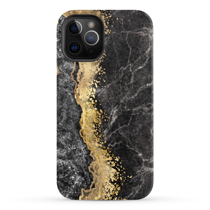 iPhone 12 Pro Max StrongFit Abstract background creative marble texture and gold leaf by ArtsCase