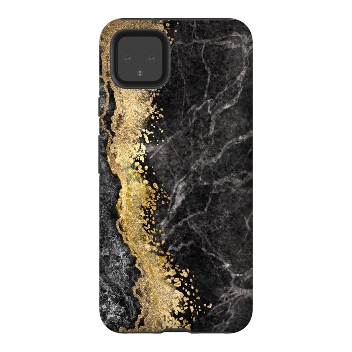Pixel 4XL StrongFit Abstract background creative marble texture and gold leaf by ArtsCase