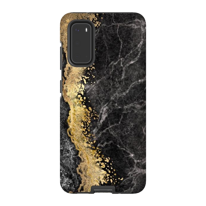 Galaxy S20 StrongFit Abstract background creative marble texture and gold leaf by ArtsCase