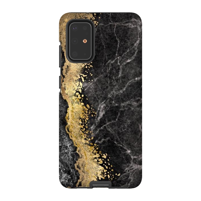 Galaxy S20 Plus StrongFit Abstract background creative marble texture and gold leaf by ArtsCase