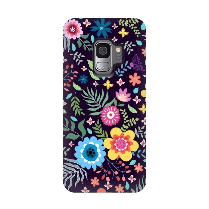 Galaxy S9 StrongFit Colourful Flowers by ArtsCase