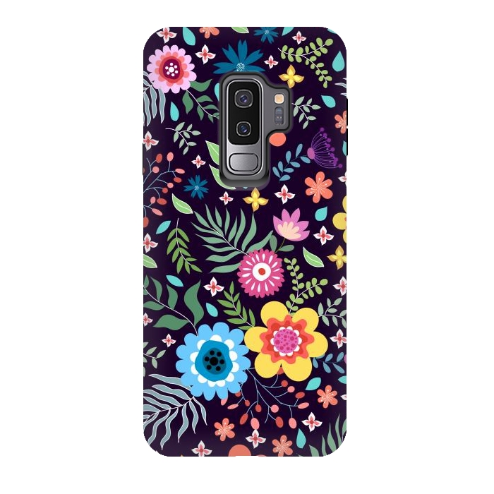 Galaxy S9 plus StrongFit Colourful Flowers by ArtsCase