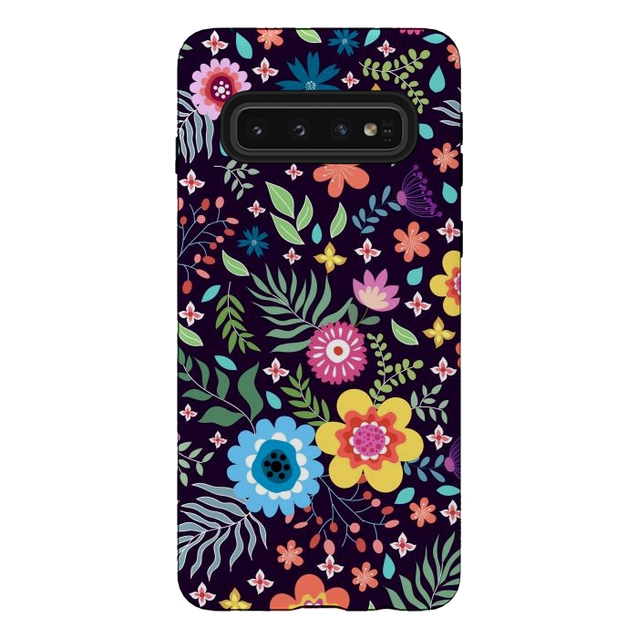 Galaxy S10 StrongFit Colourful Flowers by ArtsCase