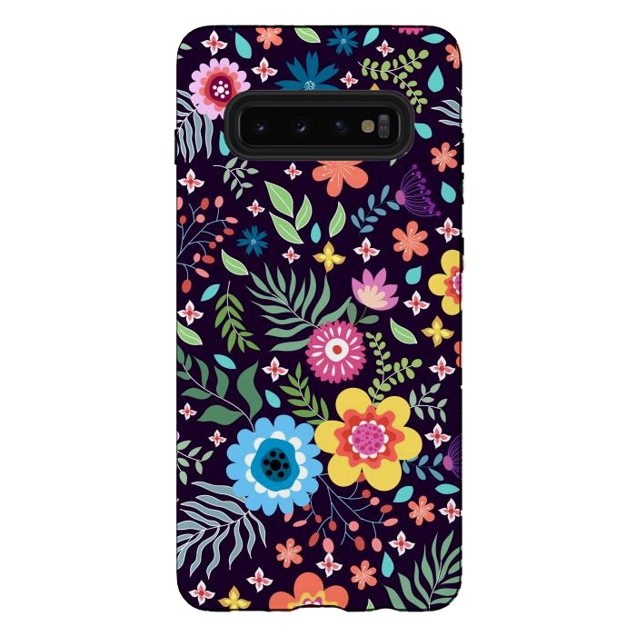 Galaxy S10 plus StrongFit Colourful Flowers by ArtsCase