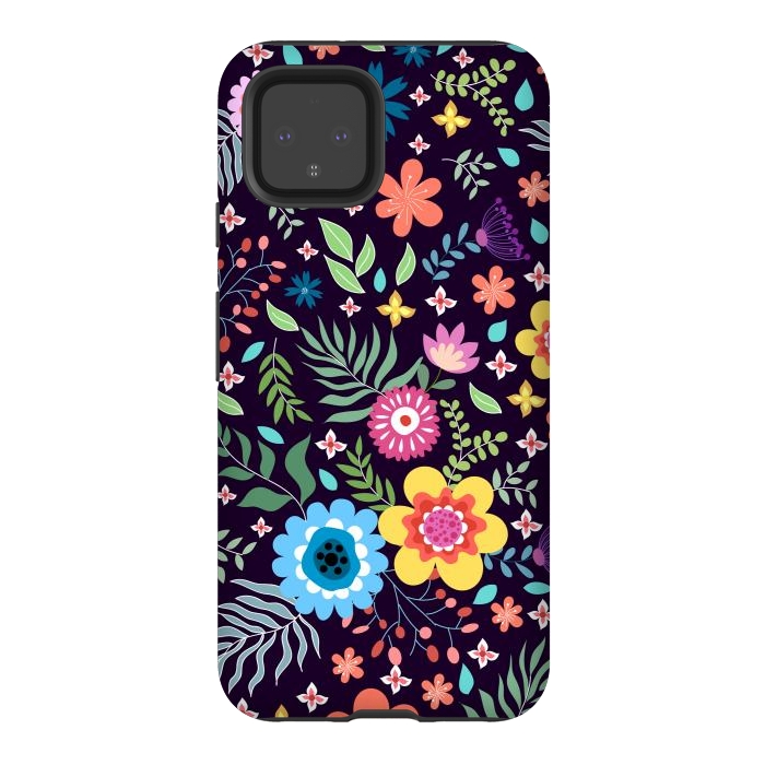 Pixel 4 StrongFit Colourful Flowers by ArtsCase