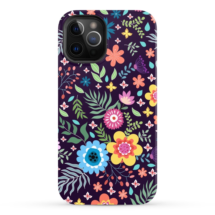 iPhone 12 Pro StrongFit Colourful Flowers by ArtsCase