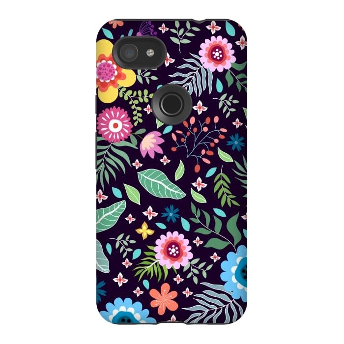 Pixel 3AXL StrongFit Colourful Flowers by ArtsCase
