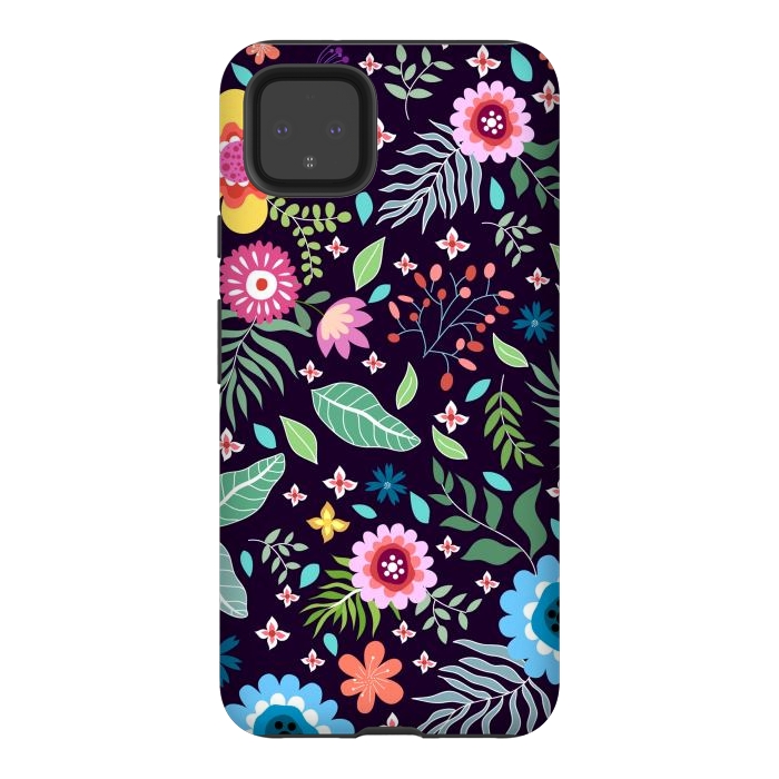 Pixel 4XL StrongFit Colourful Flowers by ArtsCase