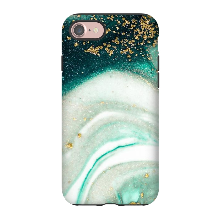 iPhone 7 StrongFit Green Marble Swirls and Agate Ripples by ArtsCase