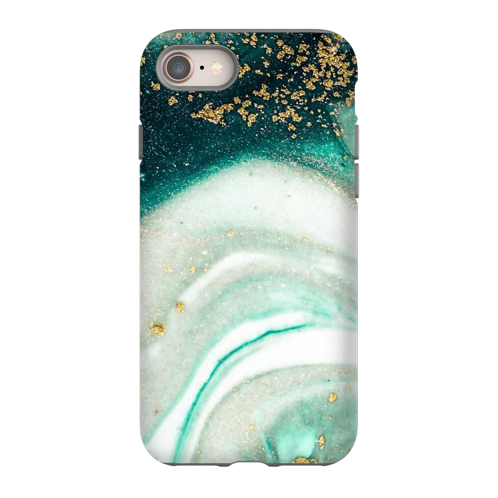 iPhone 8 StrongFit Green Marble Swirls and Agate Ripples by ArtsCase