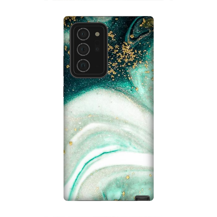 Galaxy Note 20 Ultra StrongFit Green Marble Swirls and Agate Ripples by ArtsCase