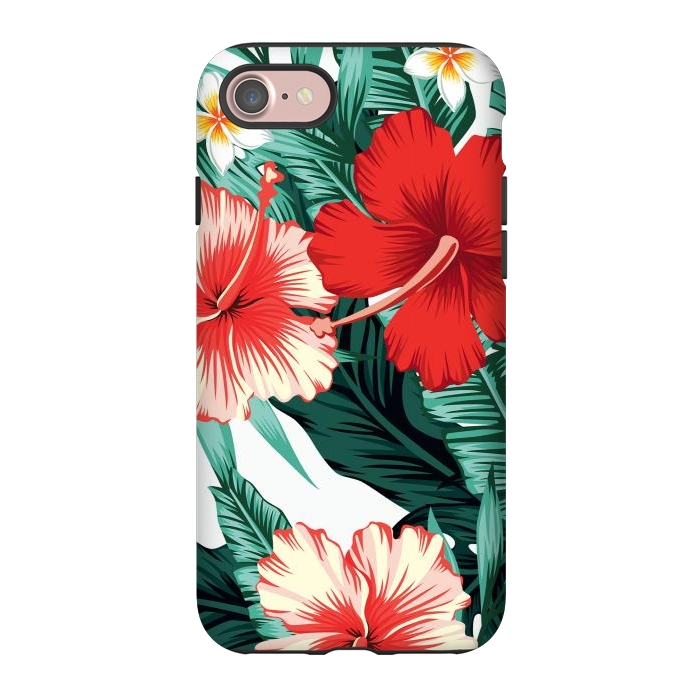 iPhone 7 StrongFit Exotic Green Tropical Palm fern Leaves by ArtsCase