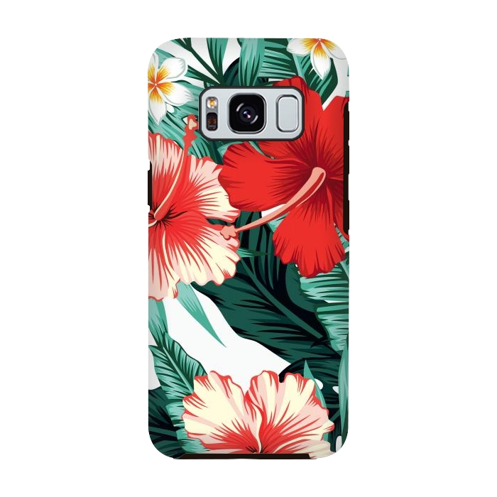 Galaxy S8 StrongFit Exotic Green Tropical Palm fern Leaves by ArtsCase