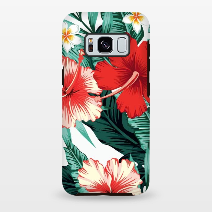 Galaxy S8 plus StrongFit Exotic Green Tropical Palm fern Leaves by ArtsCase