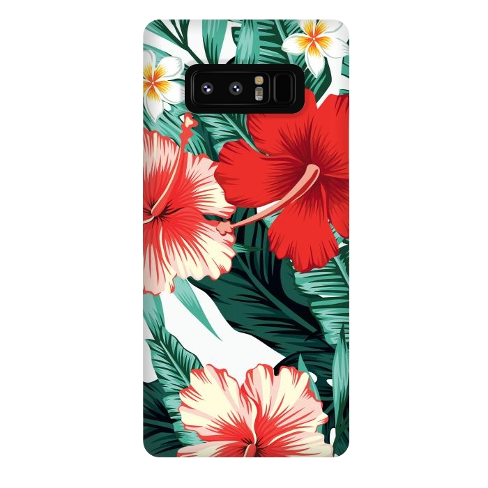 Galaxy Note 8 StrongFit Exotic Green Tropical Palm fern Leaves by ArtsCase
