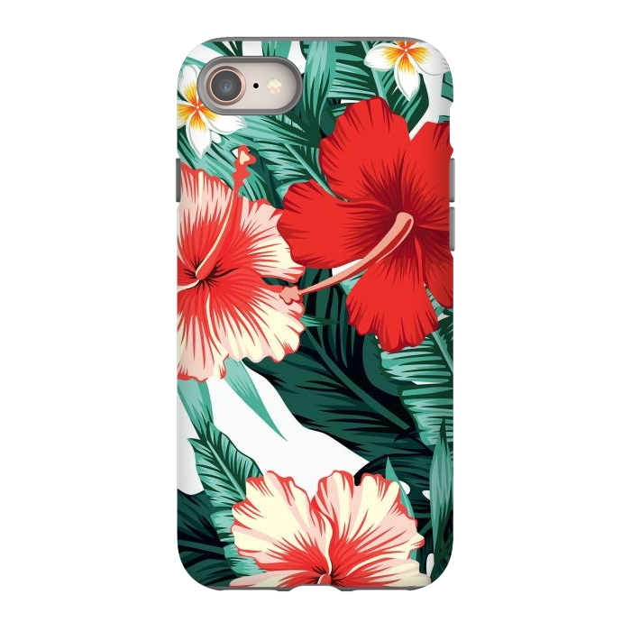 iPhone 8 StrongFit Exotic Green Tropical Palm fern Leaves by ArtsCase