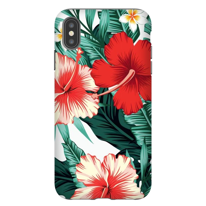 iPhone Xs Max StrongFit Exotic Green Tropical Palm fern Leaves by ArtsCase