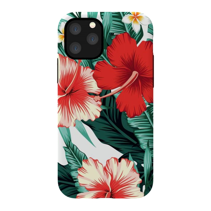 iPhone 11 Pro StrongFit Exotic Green Tropical Palm fern Leaves by ArtsCase