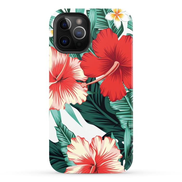 iPhone 12 Pro StrongFit Exotic Green Tropical Palm fern Leaves by ArtsCase