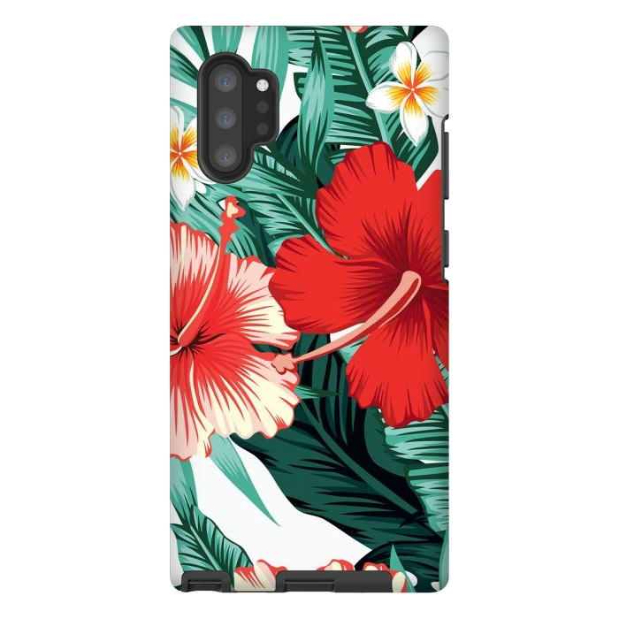 Galaxy Note 10 plus StrongFit Exotic Green Tropical Palm fern Leaves by ArtsCase