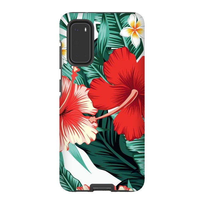 Galaxy S20 StrongFit Exotic Green Tropical Palm fern Leaves by ArtsCase