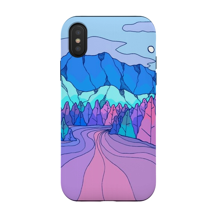 iPhone Xs / X StrongFit The neon river by Steve Wade (Swade)