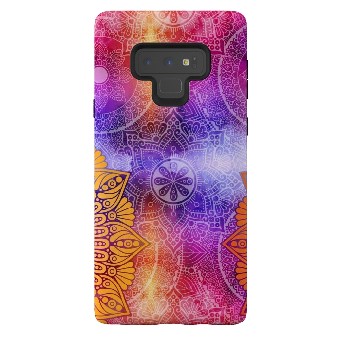 Galaxy Note 9 StrongFit Mandala Pattern with bright Colors by ArtsCase