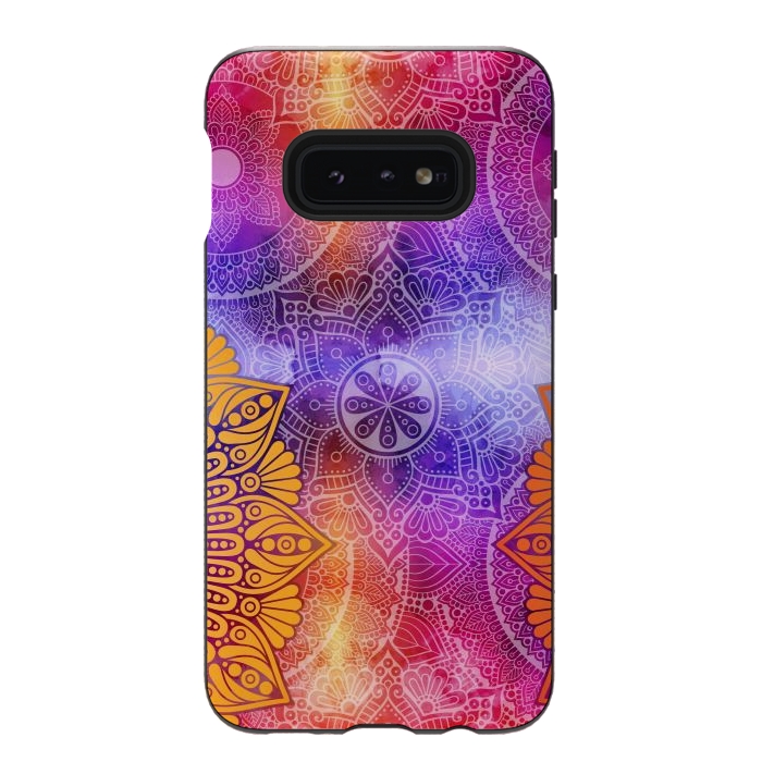 Galaxy S10e StrongFit Mandala Pattern with bright Colors by ArtsCase