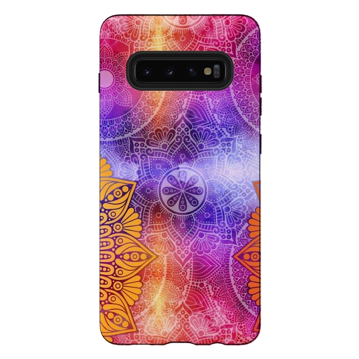 Galaxy S10 plus StrongFit Mandala Pattern with bright Colors by ArtsCase