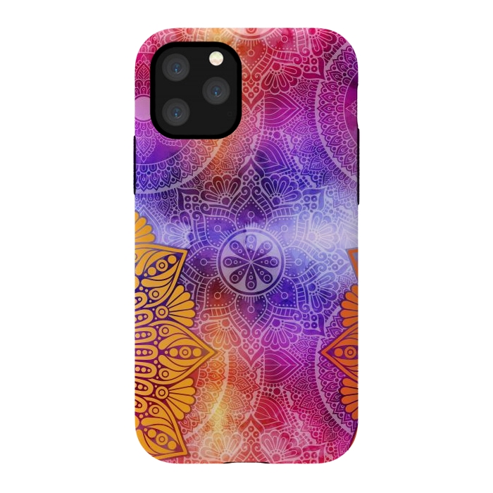 iPhone 11 Pro StrongFit Mandala Pattern with bright Colors by ArtsCase