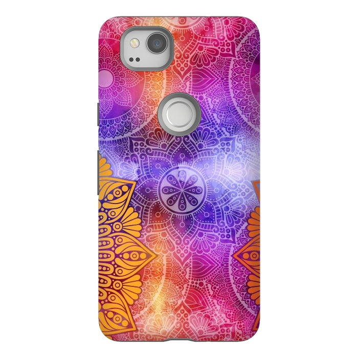 Pixel 2 StrongFit Mandala Pattern with bright Colors by ArtsCase