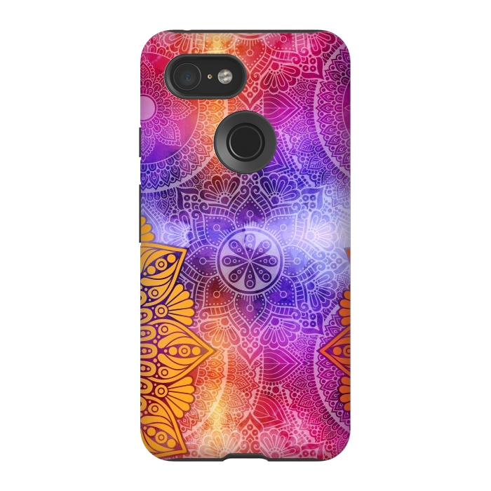 Pixel 3 StrongFit Mandala Pattern with bright Colors by ArtsCase