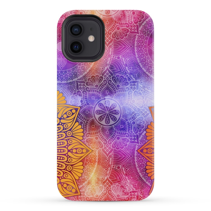 iPhone 12 mini StrongFit Mandala Pattern with bright Colors by ArtsCase