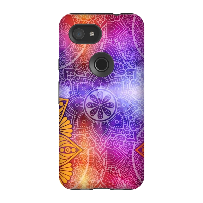 Pixel 3A StrongFit Mandala Pattern with bright Colors by ArtsCase