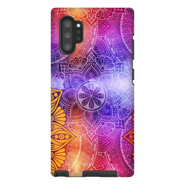 Galaxy Note 10 plus StrongFit Mandala Pattern with bright Colors by ArtsCase