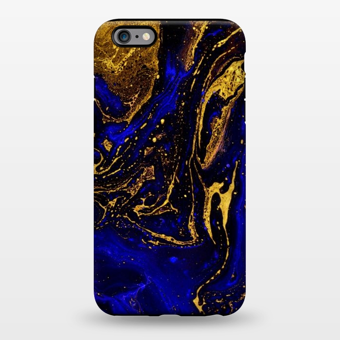 iPhone 6/6s plus StrongFit Blue marble and abstract gold background texture with swirls by ArtsCase