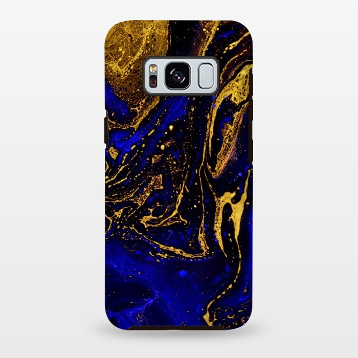 Galaxy S8 plus StrongFit Blue marble and abstract gold background texture with swirls by ArtsCase