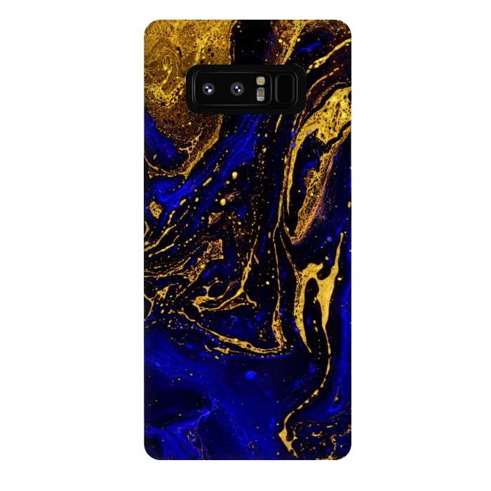 Galaxy Note 8 StrongFit Blue marble and abstract gold background texture with swirls by ArtsCase