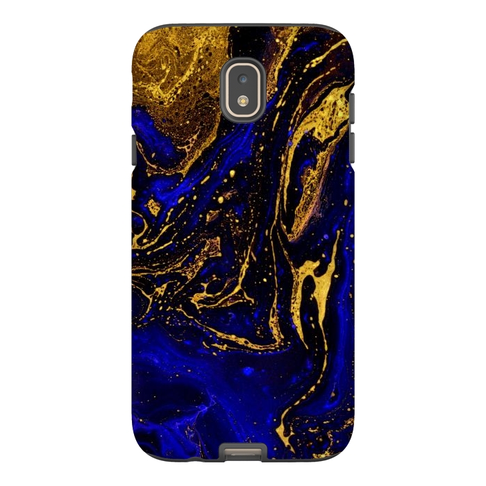 Galaxy J7 StrongFit Blue marble and abstract gold background texture with swirls by ArtsCase