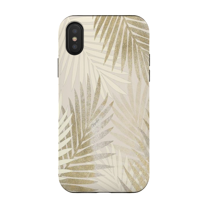 iPhone Xs / X StrongFit Relaxing Palms-Gold by ''CVogiatzi.
