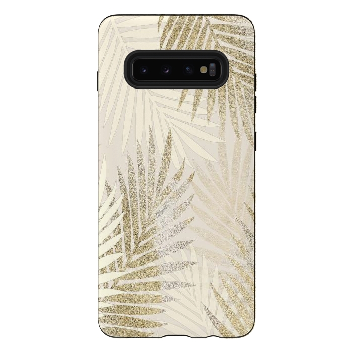 Galaxy S10 plus StrongFit Relaxing Palms-Gold by ''CVogiatzi.