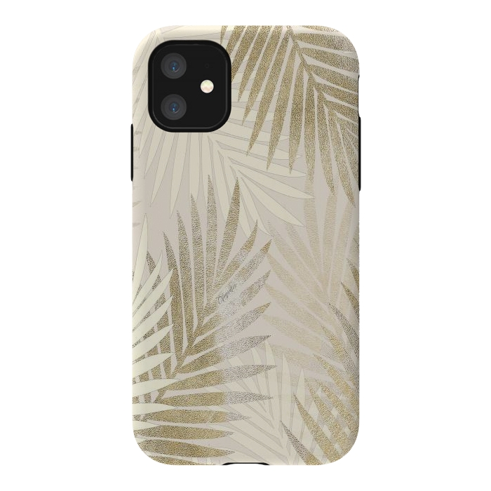 iPhone 11 StrongFit Relaxing Palms-Gold by ''CVogiatzi.